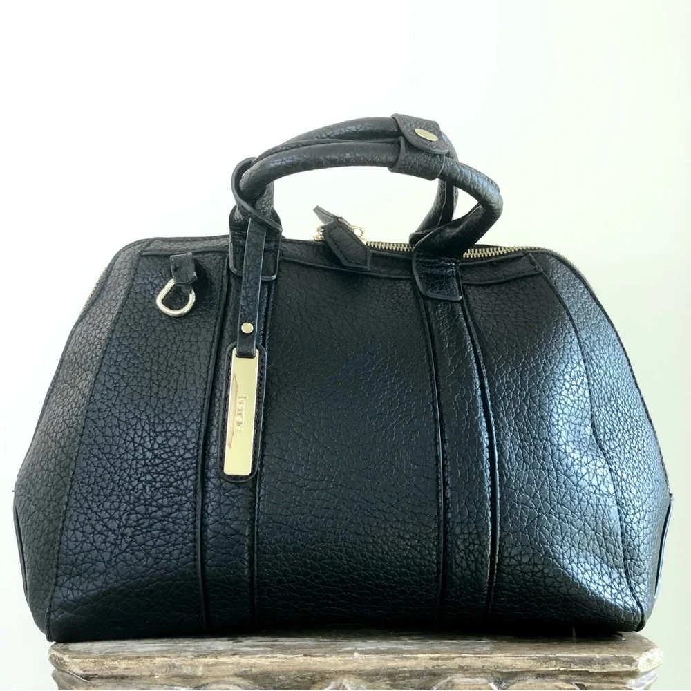 Kenzie Bag Black Tote Shoulder Gold-Tone Faux Leather Strap Medium Crossbody - Picture 7 of 16